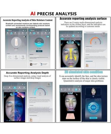 Analyseur de Peau Professionnel 3D analyseur d'humidit du Visage quipement de beaut avec imagerie 8 spectres for Une valuation pr cise de la Peau(Black) Noir - Buy Online on GoSupps.com