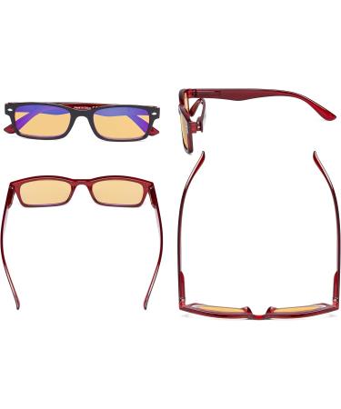 Eyekeper Blue Light Blocking Vintage Computer Reading Glasses | Black & Red | +2.00 Diopters for Men & Women - Buy Online on GoSupps.com