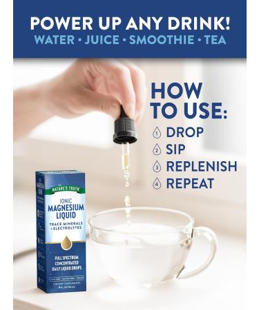 Nature's Truth Ionic Magnesium Liquid Drops | 200mg | 4 Fluid Ounces | with Electrolytes & Trace Minerals | Vegan Non-GMO & Gluten Free Supplement - Buy Online on GoSupps.com