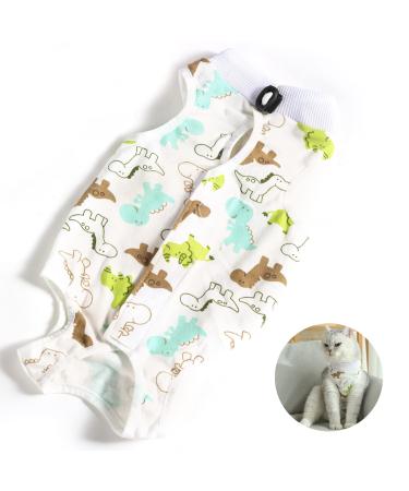 Clrybo Katzenbody After op castration pet-medical surgical shirt surgical recovery suits for cats (style: dinosaurs m) style: dinosaurs m M