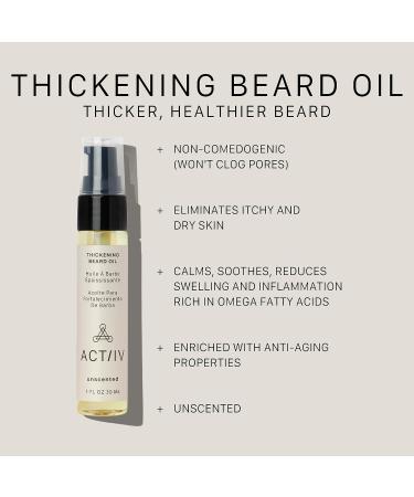 ACTIIV Unscented Thickening Beard Oil | Boost Your Beard Growth | International Shipping Available - Buy Online on GoSupps.com