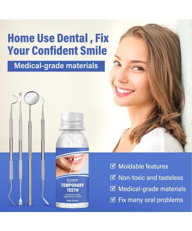 Tooth Filling Repair Kit: Temporary Tooth Kits with Moldable False Teeth - Easy to Use - White - Buy Online on GoSupps.com