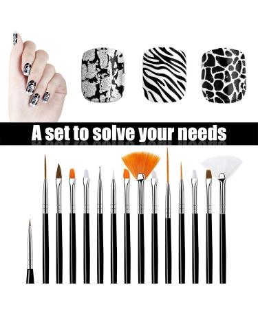 15-Part Multifunctional Painter Brush Set - Watercolor Acrylic & Nail Art Brushes for Detail Painting - Buy Online on GoSupps.com