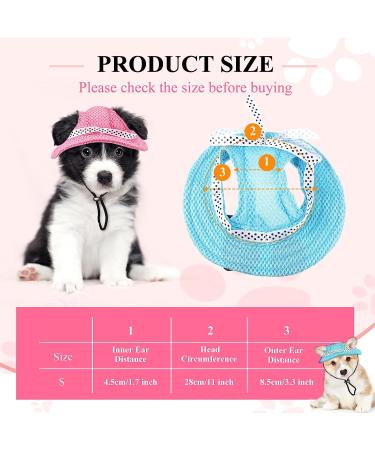 Pet Baseball Hat Round Brim Princess Cap Dog Visor Hat Sun Protection Cap Dog Mesh Porous Cap with Ear Holes and Chin Strap for Small Dogs Pug Chihuahua Shih Tzu Yorkshire Terriers  2 Colors - Buy Online on GoSupps.com