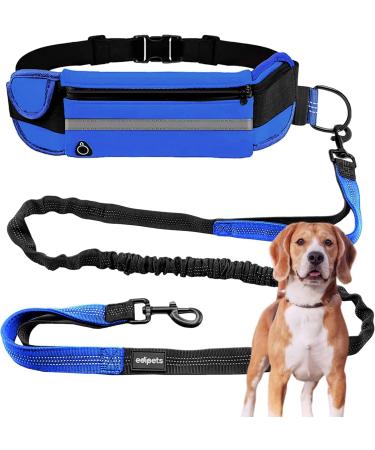 Edipets Jogging Leash Dogs Hands-Free Running Hiking Webbing Anti-Stress Reflective 160-220 cm (Blue) - Buy Online on GoSupps.com