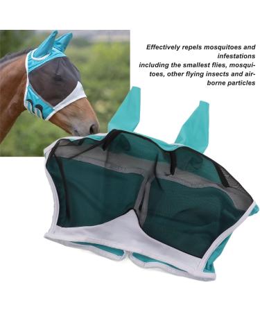Horse Fly Mask Horse Eye Mask Extended View Mosquito Protection Removable for Horses S Blue Green - Buy Online on GoSupps.com