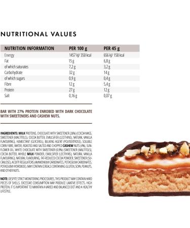 foodspring Double Chocolate Cashew Protein Bar - 13g Protein, No Added Sugar, Nutritious Snack - 45g - Buy Online on GoSupps.com