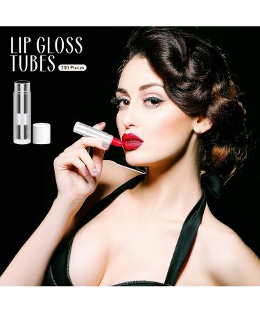 200 Clear Lip Balm Containers | 0.186 Oz/5.5 ml | Lightweight Lip Gloss Tubes with White Caps | Bulk DIY Lipstick Tubes - Buy Online on GoSupps.com