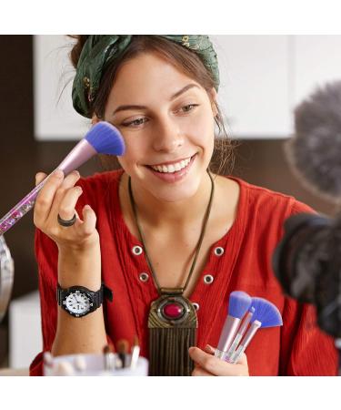 Aquarius Cosmic MakeUp Brush Set Liquid Glitter Handle Foundation Powder Eyeshadow & MultiPurpose Soft Bristles Professional & Beginners MakeUp Tools (Pink with Purple Brush) - Buy Online on GoSupps.com
