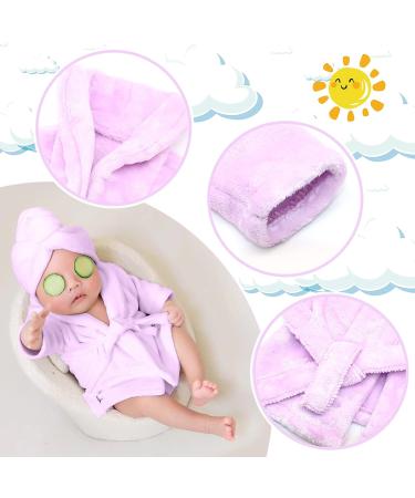SPOKKI Newborn Photography Props Bathrobe Bath Towel Outfit with Slippers - Purple (0-6 Months) - Buy Online on GoSupps.com
