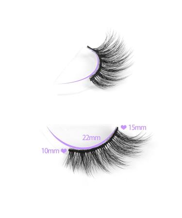 FANXITON 3D Half Lashes - Natural Look Wispy Cat Eye Faux Mink - 10 Pairs Fluffy Soft 15MM Short False Eyelashes - Buy Online on GoSupps.com