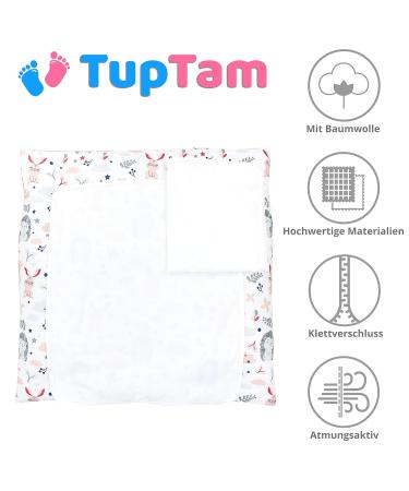 TupTam Baby Changing Mat with 2 Terry Cloth Covers - Hedgehog/Rabbit/Pink 70x70 cm - International Shipping Available - Buy Online on GoSupps.com