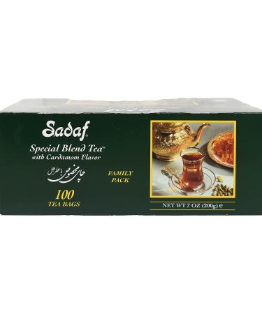 Sadaf Cardamom Tea Bags | Special Blend Ceylon Black Tea from Sri Lanka | 100 Bags (Pack of 1) - Buy Online on GoSupps.com