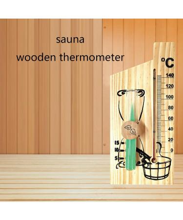 2 in 1 Sauna Thermometer - Waterproof Wooden Hourglass Sandglass | Temperature Meter 0-140  - Buy Online on GoSupps.com