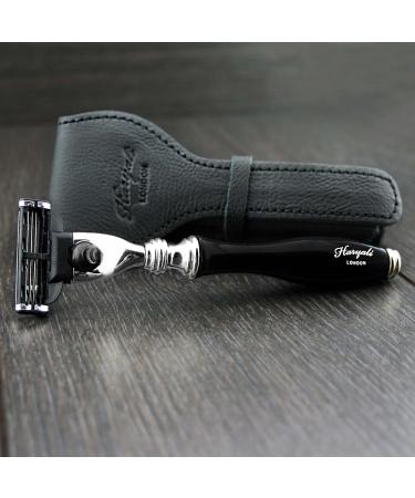 Premium Men's Shaving Set - 3 Blade Safety Razor & Synthetic Badger Hair Brush for Ultimate Shaving Experience - Buy Online on GoSupps.com