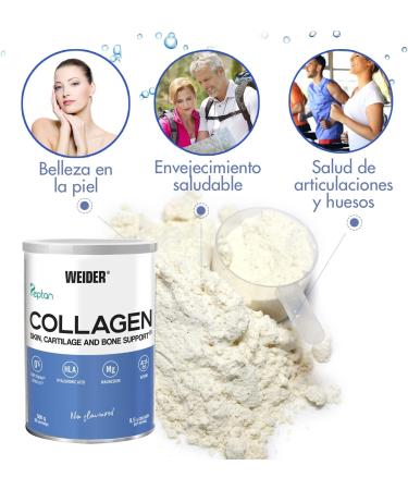  Weider Weider Collagen Pack DUO Hydrolized Collagen Peptide Peptide Enriched with Hyaluronic Acid Magnesium & Vitamin C. For Bone & Joint Health Flavour-Free Pack of 2 x 300g - Buy Online on GoSupps.com