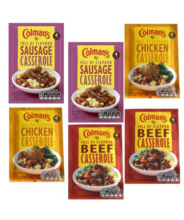Colman's Casserole Mixes Bundle - 2 of Each Flavour - Sausage Beef and Chicken - Buy Online on GoSupps.com