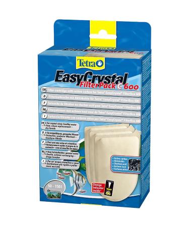 Tetra EasyCrystal Filt Pack C600 Filter Pads with activated carbon filter material for easy Crystal Interior filter suitable for aquariums from 50-150 liters 3 pieces of filt Pack with activated carbon 600 (50-150L)