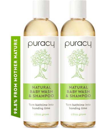 Puracy Shampoo & Body Wash for Children - Perfect Skin, Pure Ingredients - with 12 Fruit & Vegetable Extracts for Silky Smooth Skin, Gentle Citrus Grove Aromas, 98.8% from Mother Nature, 12 Oz (2-Pk) 12 Fl Oz (Pack of 2)
