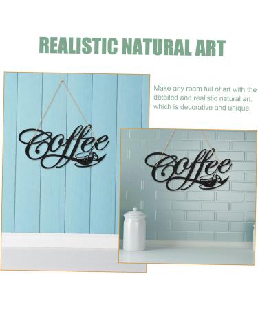 Holibanna Coffee Metal Pendant Decor Black Artwork Tea Bar Sign Iron Craft Ornaments Wrought Iron Wall Hanging - Buy Online on GoSupps.com