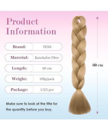 Tess Braids Extensions - 60 cm Jumbo Kanecalon Kunsthaar Hair Braids (Medium Blonde #24) for Box Braids - 100g/Bundle (1 Piece) - Buy Online on GoSupps.com