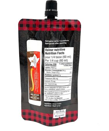 Canadian Maple Syrup in 100 ml Pouch - Practical with Pouring Spout - 100% Pure - Les Tr sors d' rable - Buy Online on GoSupps.com