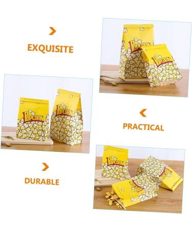 JECOMPRIS 50pcs Popcorn Bag Popcorn+snack+bags Candy Nativity Accessories Bulk Gift Bags Snacks Container Party Popcorn Boxes Bulk Popcorn Oil-proof Popcorn Pouch Paper Biscuit Packing Bag 29X15.5X8CM Yellow - Buy Online on GoSupps.com