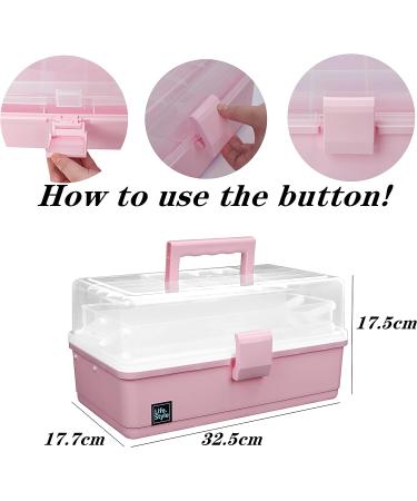 JOYMOMO Hair Bow Holder Organizer - Three-Layer Folding Storage Box for Headbands, Clips, Ties, Scrunchies - Baby Girl Hair Accessories Storage (Pink) - Buy Online on GoSupps.com
