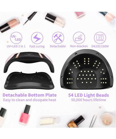 Professional 160W UV LED Gel Nail Lamp for Salon and Home Use - Pink - Buy Online on GoSupps.com