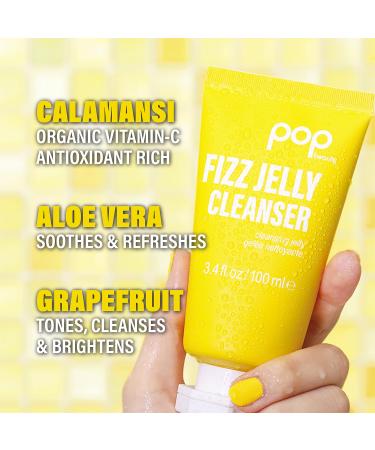 POPBEAUTY Fizz Jelly Cleanser - Textured Face Wash for Cleansing & Brightening | Removes Makeup | 3.4 Fl Oz - Buy Online on GoSupps.com