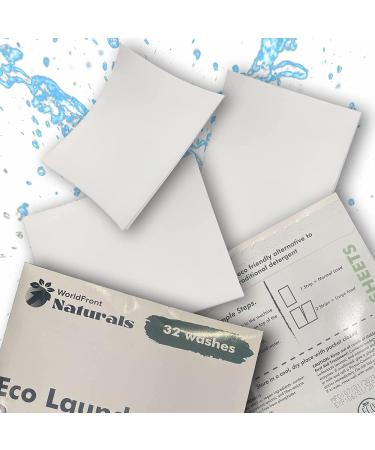 WorldFront Naturals Eco-Friendly Laundry Detergent Sheets - Fresh Scent, Non-Toxic, Plastic-Free - 32 Washes - Buy Online on GoSupps.com