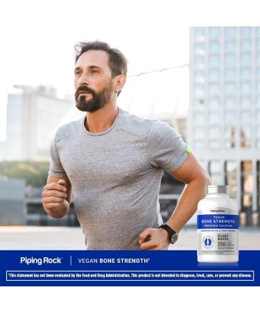 Piping Rock Bone Strength Algae Supplement | 250 Caplets | Plant-Based Calcium with Vitamin K2 D3 Magnesium | Vegan, Non-GMO, Gluten-Free - Buy Online on GoSupps.com