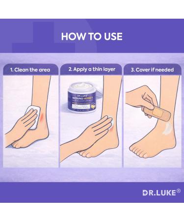 Dr. Luke Manuka Honey Wound care: Medihoney Wound Gel for Minor wounds & Skin Repair - Manuka Honey Medical Grade with Akkantoin 0.5% & Vitamin E - 2.82 oz (80g) - Buy Online on GoSupps.com