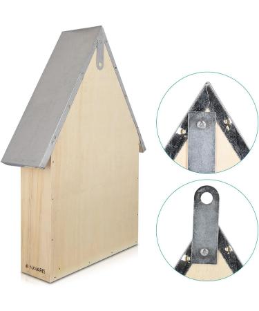 Navaris XL Wooden Insect Hotel - Natural Wood Garden Shelter for Bees, Butterflies, Ladybugs - 23 x 40 x 7 cm - Buy Online on GoSupps.com