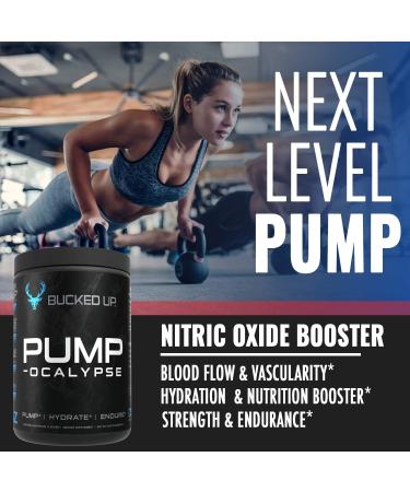 Pump-ocalypse Nitric Oxide Supplement with L-Arginine, Citrulline Malate & GlycerPump - Ultimate N.O. Booster for Blood Flow, Vascularity and Endurance - Blue Raz - Buy Online on GoSupps.com