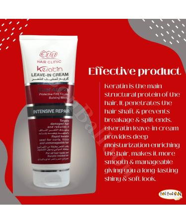 Eva Hair Keratin Leave-In Cream 6.76 oz - Nourishes & Strengthens Damaged Hair - Buy Online on GoSupps.com