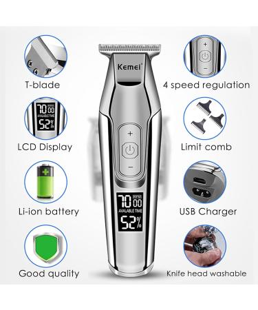 KEMEI KM-5027 Cordless Hair Clipper - Professional Electric Beard Trimmers for Men Zero Gapped T Blade Detailers International Shipping Available - Buy Online on GoSupps.com