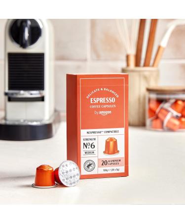 By Amazon Espresso - Nespresso Compatible Aluminum Coffee Capsules - Light Roast 100 Pieces (5 Packs of 20) - Rainforest Alliance Certified - Buy Online on GoSupps.com