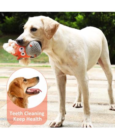 Iokheira Dog Toys for Big Dogs | Squeaker & Zug Rope Plush Toys | Interactive Soft Material for Large Medium and Small Dogs - Antique Orange - Buy Online on GoSupps.com
