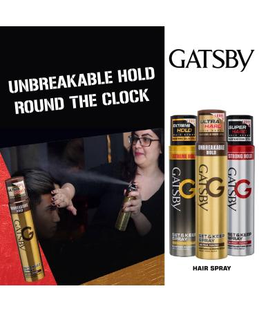 Gat.sby Set & Keep Hair Spray - Ultra Hard 250ml | Quick Drying Long Lasting Hold No Flaking Natural Shine & Easy Wash Off | Contains UV Ray Protector | Hair Spray For Salon Like Finish - Buy Online on GoSupps.com
