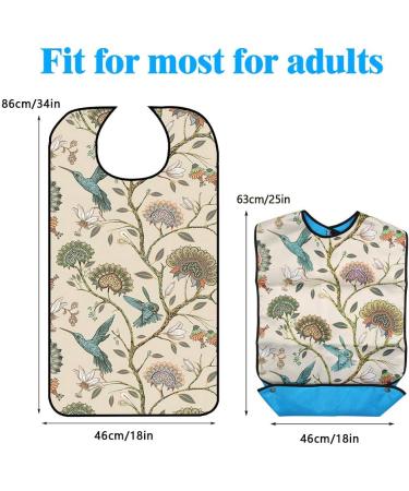 EQLEF Adult Bib Waterproof Mealtime Clothes Protector with Crumb Catcher - Elegant Aid Apron for Women | Washable & Durable - Buy Online on GoSupps.com