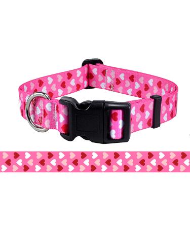 Mihqy Valentine's Day dog collar-adjustable cardiac dog collar-love motif-perfect for small medium-sized and large dogs (heart l) l (neck circumference 38-63 cm width 2.5 cm) heart