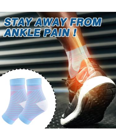 4 Pairs Neuropathy Socks Plantar Fasciitis Foot Compression Support - Men & Women, L Blue - Buy Online on GoSupps.com