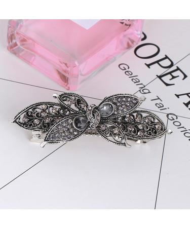 Vintage French Crystal Butterfly Hair Clips - Blue Rhinestone Hairpins Set (4 Pieces) | Bridal Jewelry & Flower Combs - Buy Online on GoSupps.com