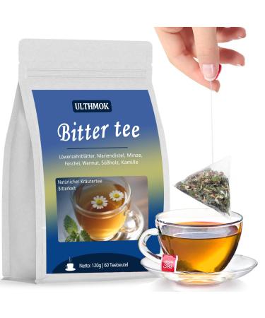 ULTHMOK Bitter Tea | Entry-Level Bitter Herbal Tea | Contains Dandelion Wormwood Milk Thistle and Other Delicious Bitter Herbs - 60 Individual Tea Bags