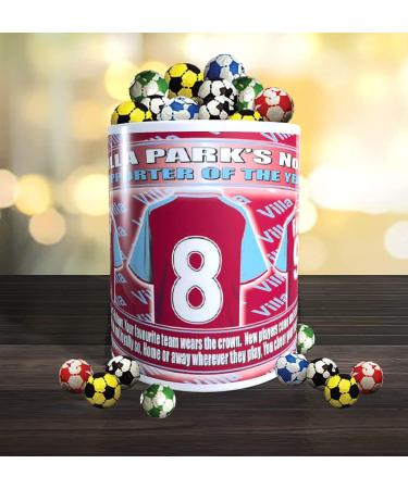 The Villa Football Shirt Mug Team-Aston Gift With Chocolate Footballs - Buy Online on GoSupps.com