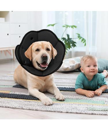 IECoii Soft Dog Recovery Cone - Leak Protection Elizabethan Collar for Large Dogs | Post-Op Care for Pit Bulls Beagles Bulldogs - Buy Online on GoSupps.com