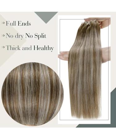 LAAVOO Microring Extensions - Real Hair Balayage Blonde Ombre Micro Loop Extensions #8/60/8 - 45cm 50g - Premium Remy Hair for Effortless Style - Buy Online on GoSupps.com