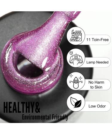 Reflective Glitter Cat Magnet Eye Gel Nail Polish 9D Rainbow Cat Eye Glitter Gel Nail Polish Dark Green Auroras Sparkling Shimmer Diamond Soak off UV Gel Nail Varnish DIY Nail Art GreenPurple - Buy Online on GoSupps.com