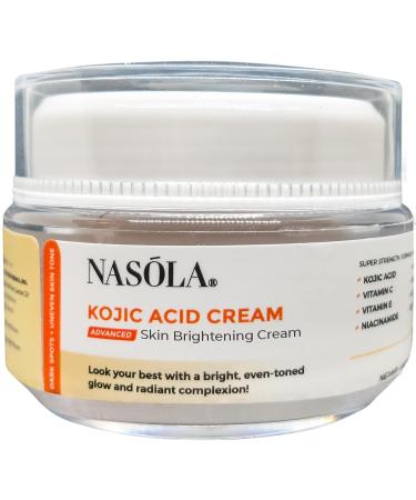 Nasola Kojic Acid Cream for Skin Brightening, Acne & Dark Spot Remover - Women & Men - Underarm & Body - Fades Hyperpigmentation - Buy Online on GoSupps.com